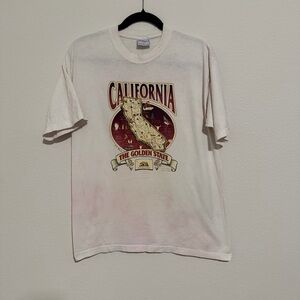 California the golden state t shirt white vintage medium
